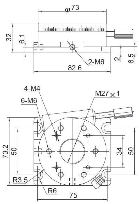 схема Прецизионный поворотный столик 02RM013/02RM023