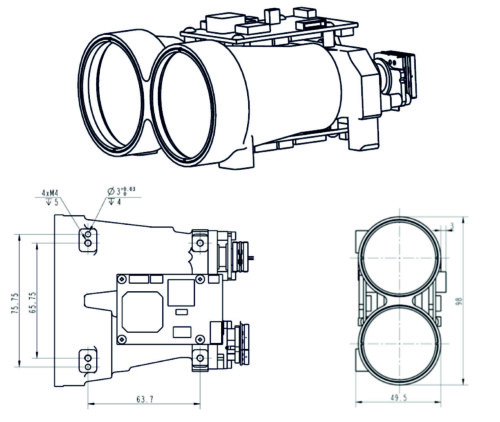 Схема лазерного дальномерного модуля RFS-028