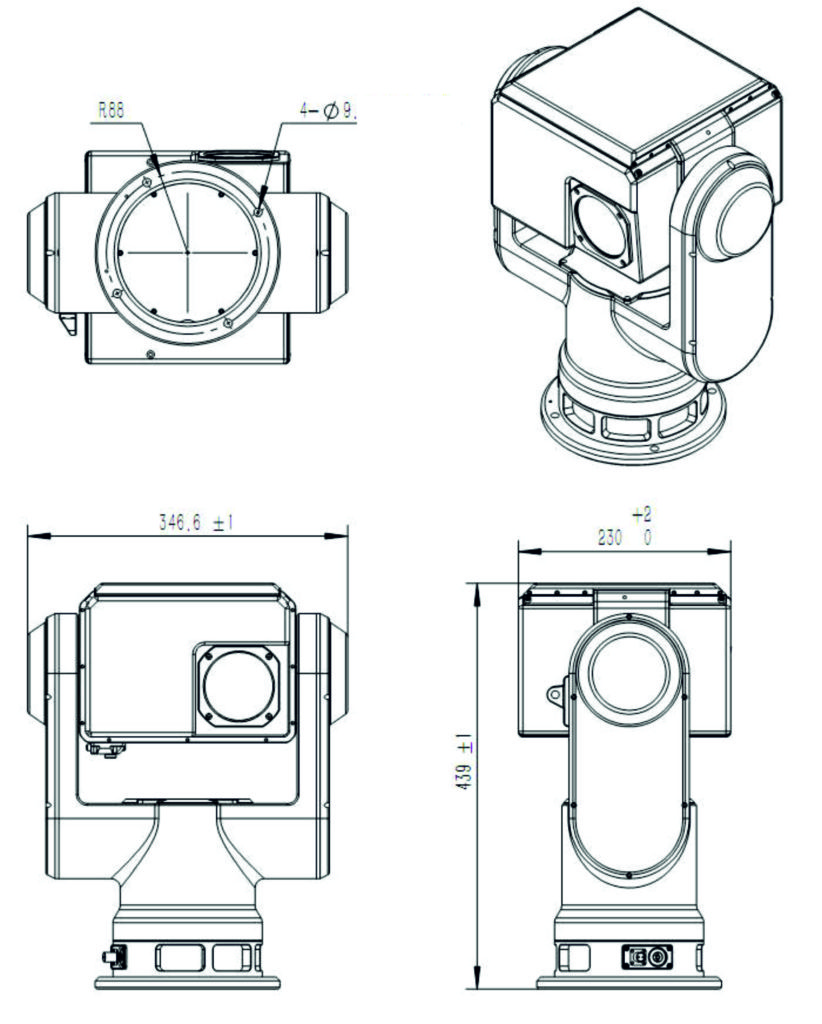 Схема корпуса тепловизор кругового обзора «ORS - 120/50»