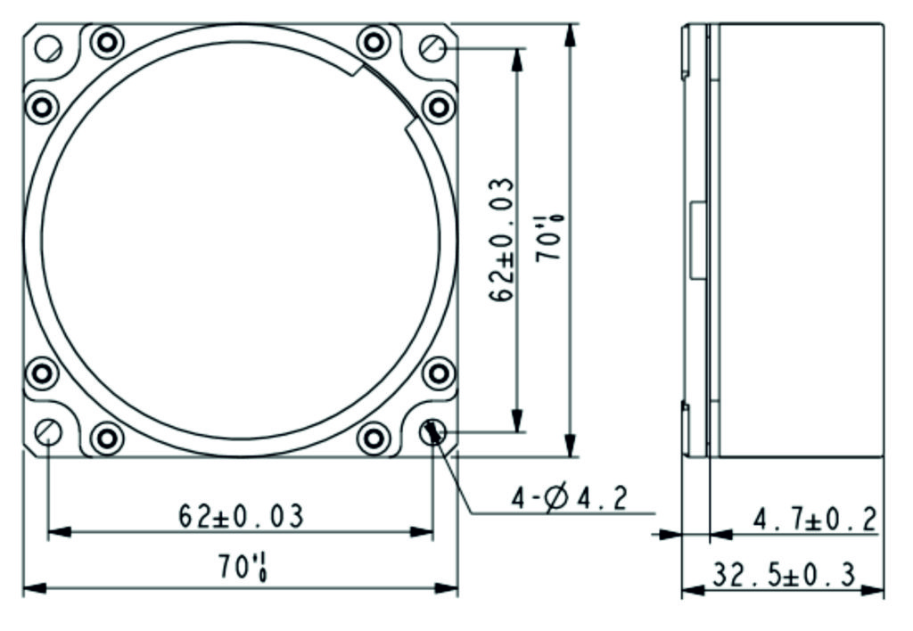 Схема корпуса волоконно-оптического гироскопа AgileLight-100А/200А/300А 