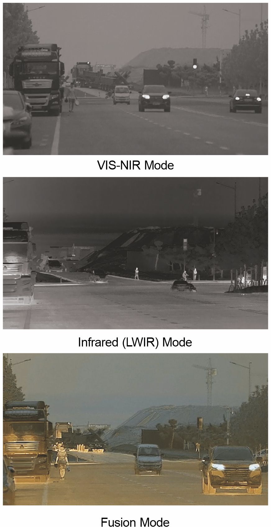 Пример изображений полученных при помощи автомобильной системы ночного видения Spike-B